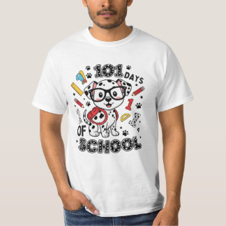 Camiseta 101 Días de Colegio Perro Adorable Regreso a Clase
