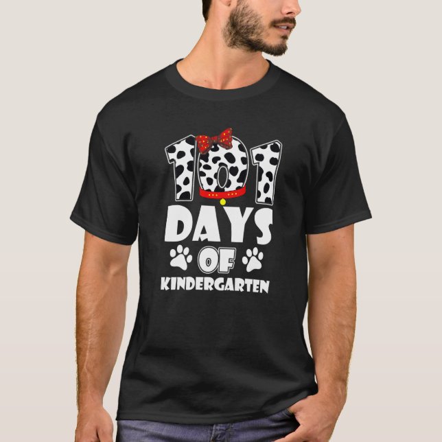 Camiseta 101 días de escuela infantil perro 100 días más in (Anverso)
