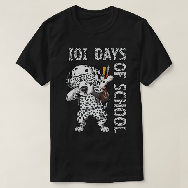Camiseta 101 días de escuela matando a profesores de perros (Diseño del anverso)