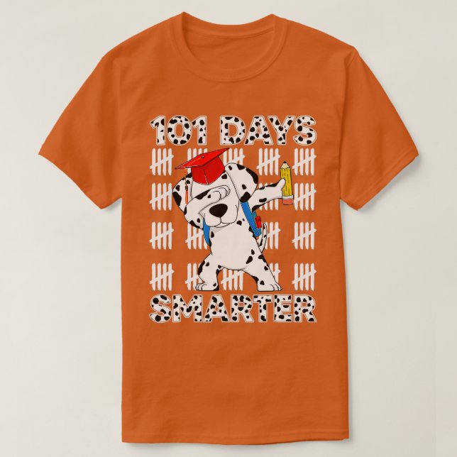Camiseta 101 Días Escolares De Perro Dalmático 100 Días Más (Diseño del anverso)