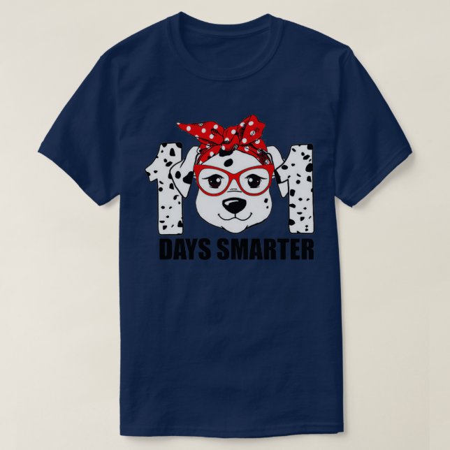 Camiseta 101 Días Escolares De Perro Dalmático 100 Días Más (Diseño del anverso)