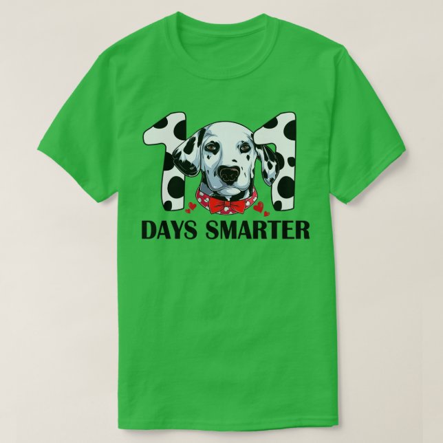 Camiseta 101 Días Escolares De Perro Dalmático 100 Días Más (Diseño del anverso)