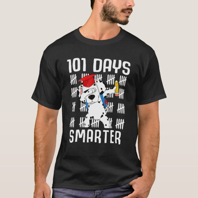 Camiseta 101 días más inteligentes para profesores de perro (Anverso)