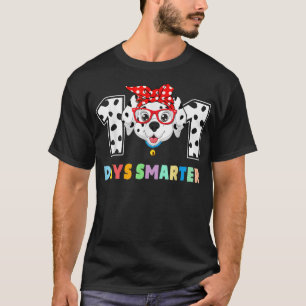 Camiseta 101 días más inteligentes para profesores de perro