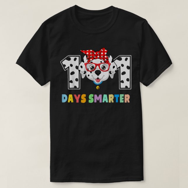Camiseta 101 días más inteligentes  profesores de perros dá (Diseño del anverso)