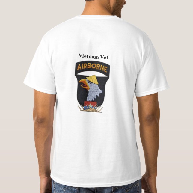 Camiseta 101° guerra de Vietnam en aire gritando águilas (Reverso)