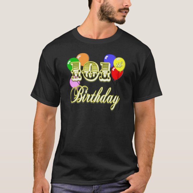 Camiseta 101o Cumpleaños con los globos (Anverso)