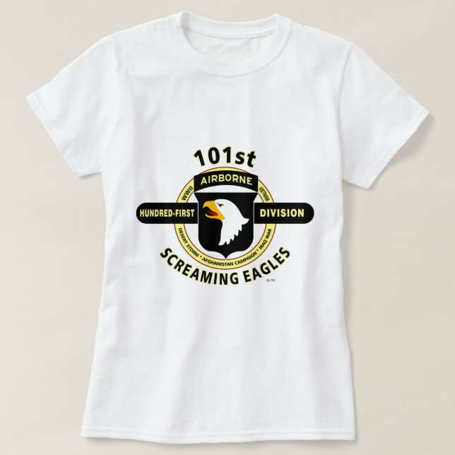 Camiseta 101ST DIVISIÓN AEROTRANSPORTADA de "EAGLES (Diseño del anverso)