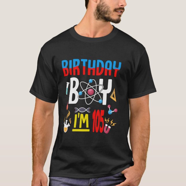 Camiseta 105.º tema de ciencia de Chicas de cumpleaños 105  (Anverso)