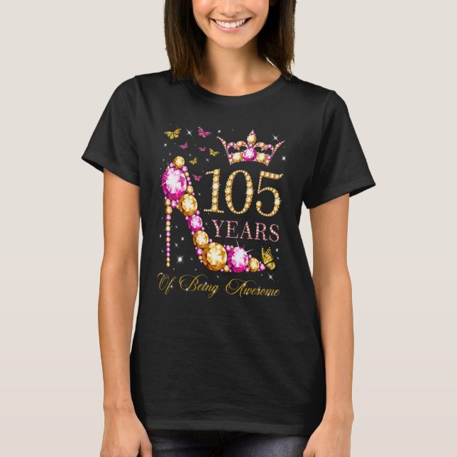 Camiseta 105 Años De Ser Sorprendente Bir De 105 Años (Anverso)