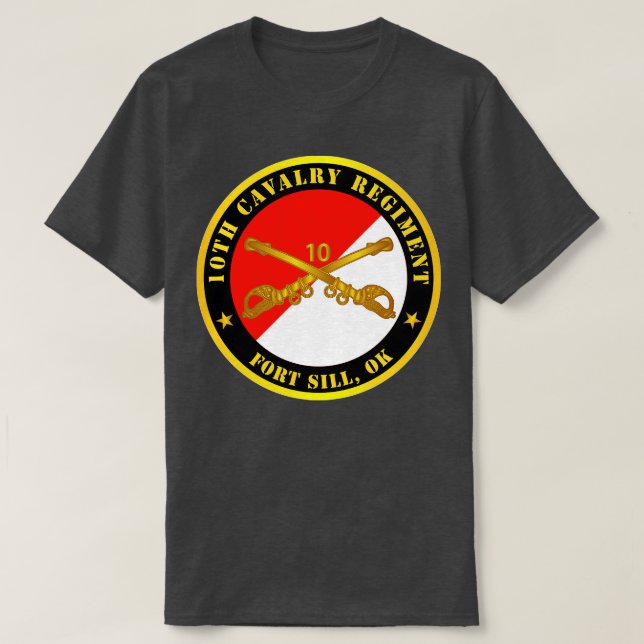 Camiseta 10.ª caballería de Cavalry Regiment Fort Sill OK c (Diseño del anverso)