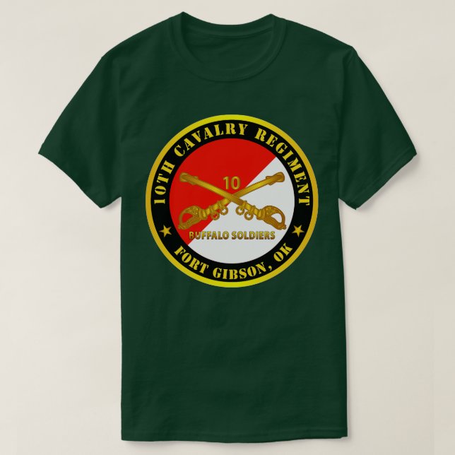 Camiseta 10.ª caballería del Regimiento Fort Gibson OK Búfa (Diseño del anverso)