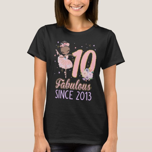 Camiseta 10.ª Chica de cumpleaños Ballet de bailarina Balle (Anverso)