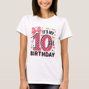 Camiseta 10.ª Chica de cumpleaños Coquette Chica Coqu de 10