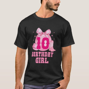 Camiseta 10.ª Chica De Cumpleaños Cowgirl Coquette Bow West