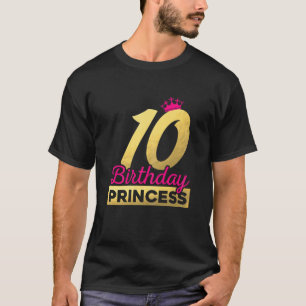 Camiseta 10.ª Chica De Cumpleaños Princesa Cute Retro Crown