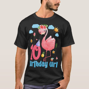 Camiseta 10.ª Chica Flamingo 10 años de edad tropical