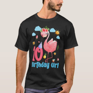 Camiseta 10.ª Chica Flamingo 10 años de edad tropical