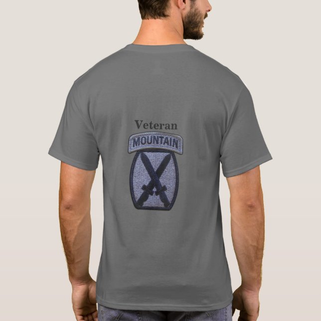 Camiseta 10.ª división de montaña veteranos de Fort Drum (Reverso)