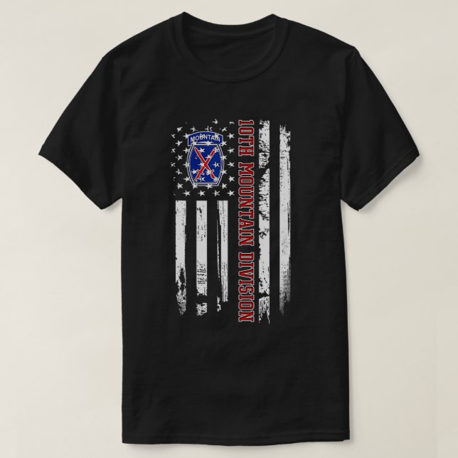 Camiseta 10.ª División Montañesa Bandera Americana Veterano (Diseño del anverso)