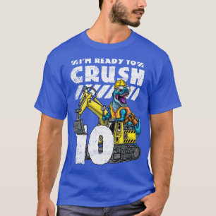 Camiseta 10.ª Excavadora de cumpleaños T Rex 3