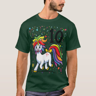Camiseta 10.ª fiesta Bday 10 años Fiesta unicornio 10 años