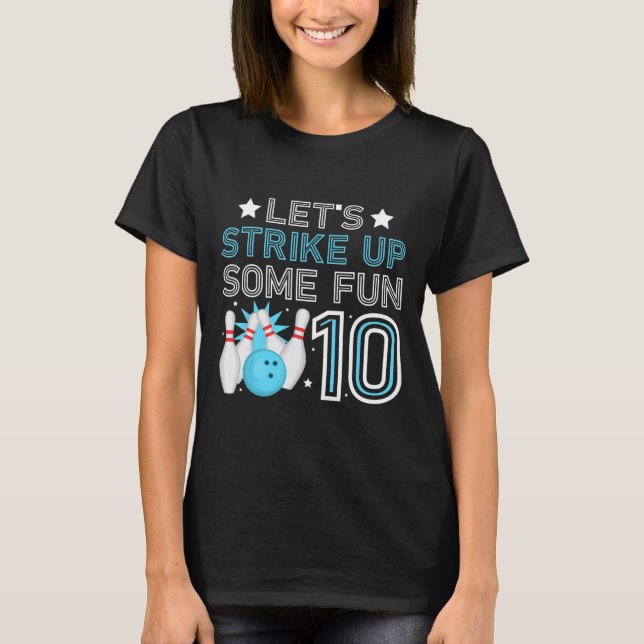 Camiseta 10.ª fiesta de cumpleaños Bowling Boy 10 años (Anverso)