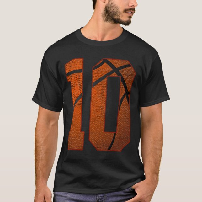 Camiseta 10.ª fiesta de cumpleaños Diez Bda de Baloncesto d (Anverso)