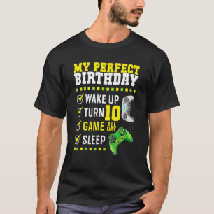 Camiseta 10.ª fiesta de cumpleaños perfecta para los jugado