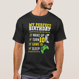 Camiseta 10.ª fiesta de cumpleaños perfecta para los jugado