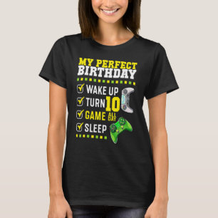 Camiseta 10.ª fiesta de cumpleaños perfecta para los jugado