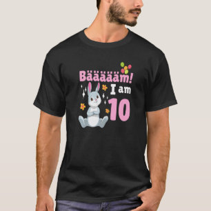 Camiseta 10.ª fiesta de cumpleaños temática de conejo de cu