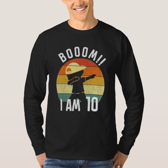 Camiseta 10.ª Noche Dabbing Niño De 10 Años De Edad Boom (Anverso)