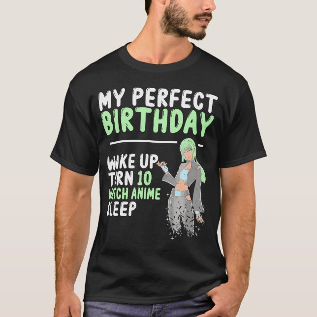 Camiseta 10.ª Perfecta Vigilancia De Cumpleaños Anime De 10 (Anverso)