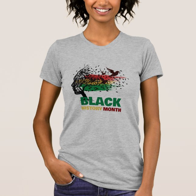 Camiseta 10.ª raíz africana de árbol Orgullosa historia neg (Anverso)