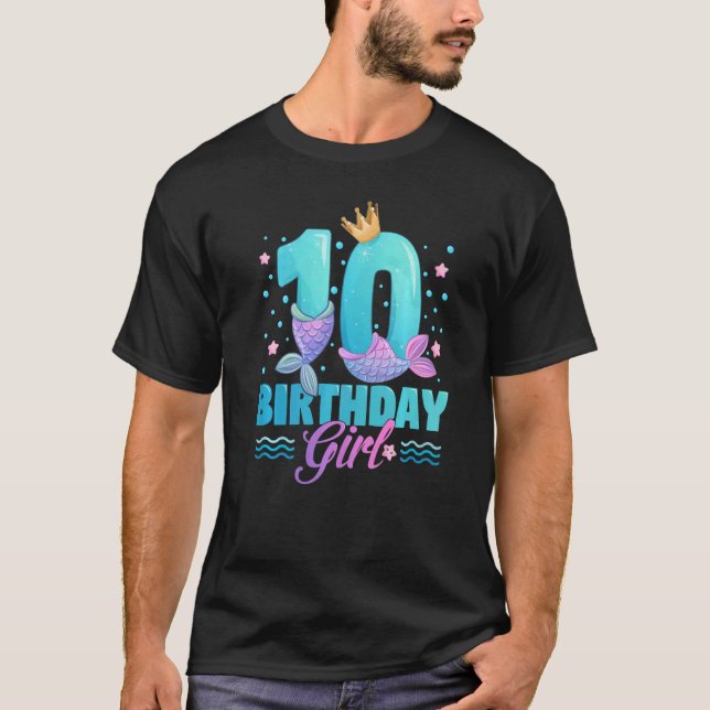 Camiseta 10.ª sirena por 10 años de edad Chicas (Anverso)