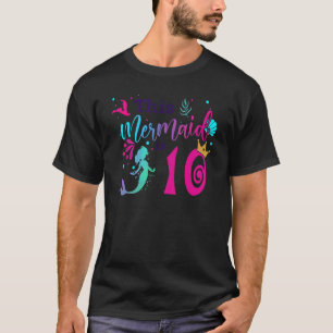 Camiseta 10.ª Sirenita De Cumpleaños Para Chicas De 10 Años