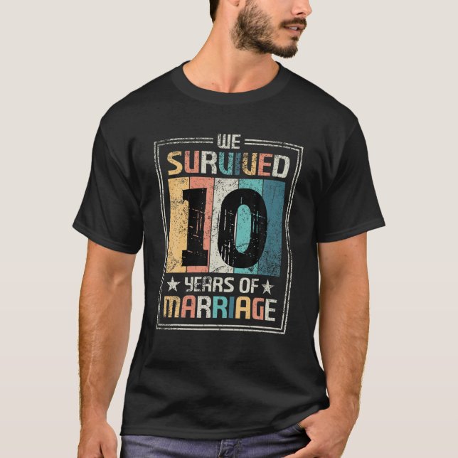 Camiseta 10.º Aniversario Boda 10 Años Hu Pareja Parejas (Anverso)