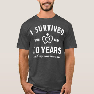 Camiseta 10.º Aniversario Boda De Su Supervivencia 10 Años