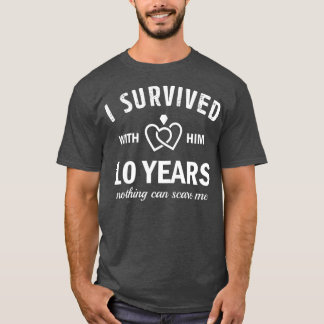 Camiseta 10.º Aniversario Boda De Su Supervivencia 10 Años