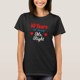 Camiseta 10.º Aniversario Boda para los hombres Sr. Right H