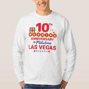 Camiseta 10.º Aniversario Boda Parejas Las Vegas