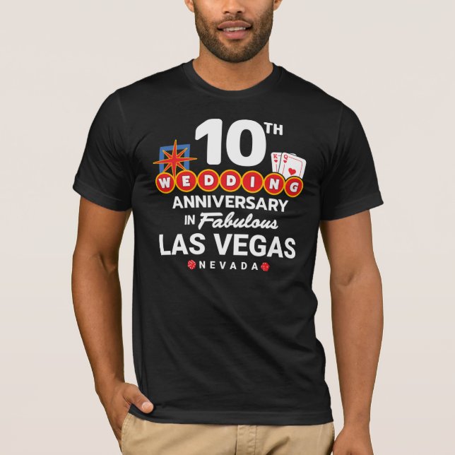 Camiseta 10.º Aniversario Boda Parejas Las Vegas (Anverso)