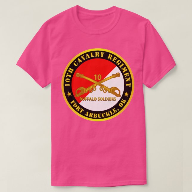 Camiseta 10.º Arbuche del Regimiento de Cavalry Sol Búfalo  (Diseño del anverso)