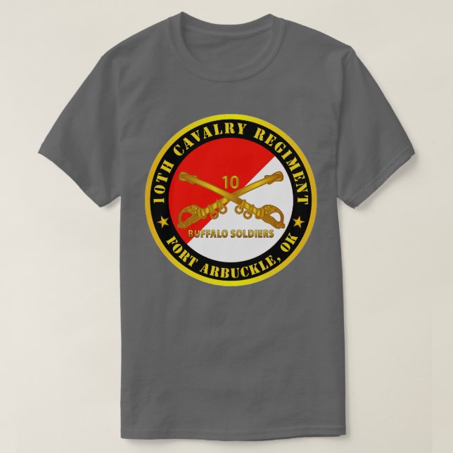Camiseta 10.º Arbuche del Regimiento de Cavalry Sol Búfalo  (Diseño del anverso)