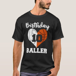 Camiseta 10.º Baller de cumpleaños divertido voleibol de 10