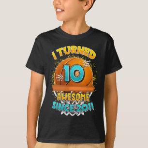 Camiseta 10.º Básquetbol de cumpleaños que cumplí 10 años