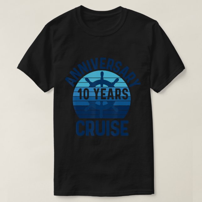 Camiseta 10.º Boda Aniversario Cruise 10 Años Parejas V (Diseño del anverso)