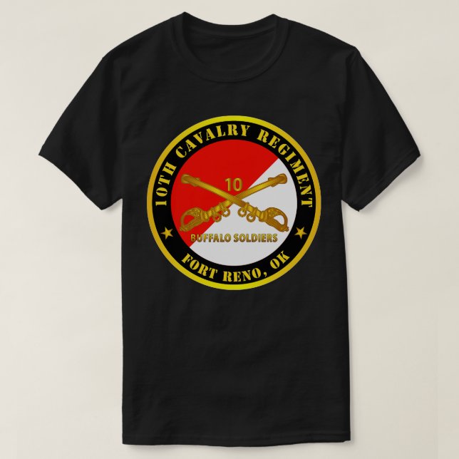 Camiseta 10.º Caballero Regimiento Fort Reno Soldado de Búf (Diseño del anverso)