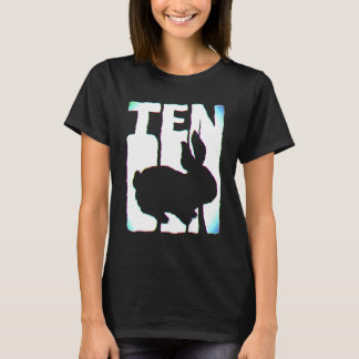Camiseta 10.º Chica de 10 años de conejo conejo conejo cone
